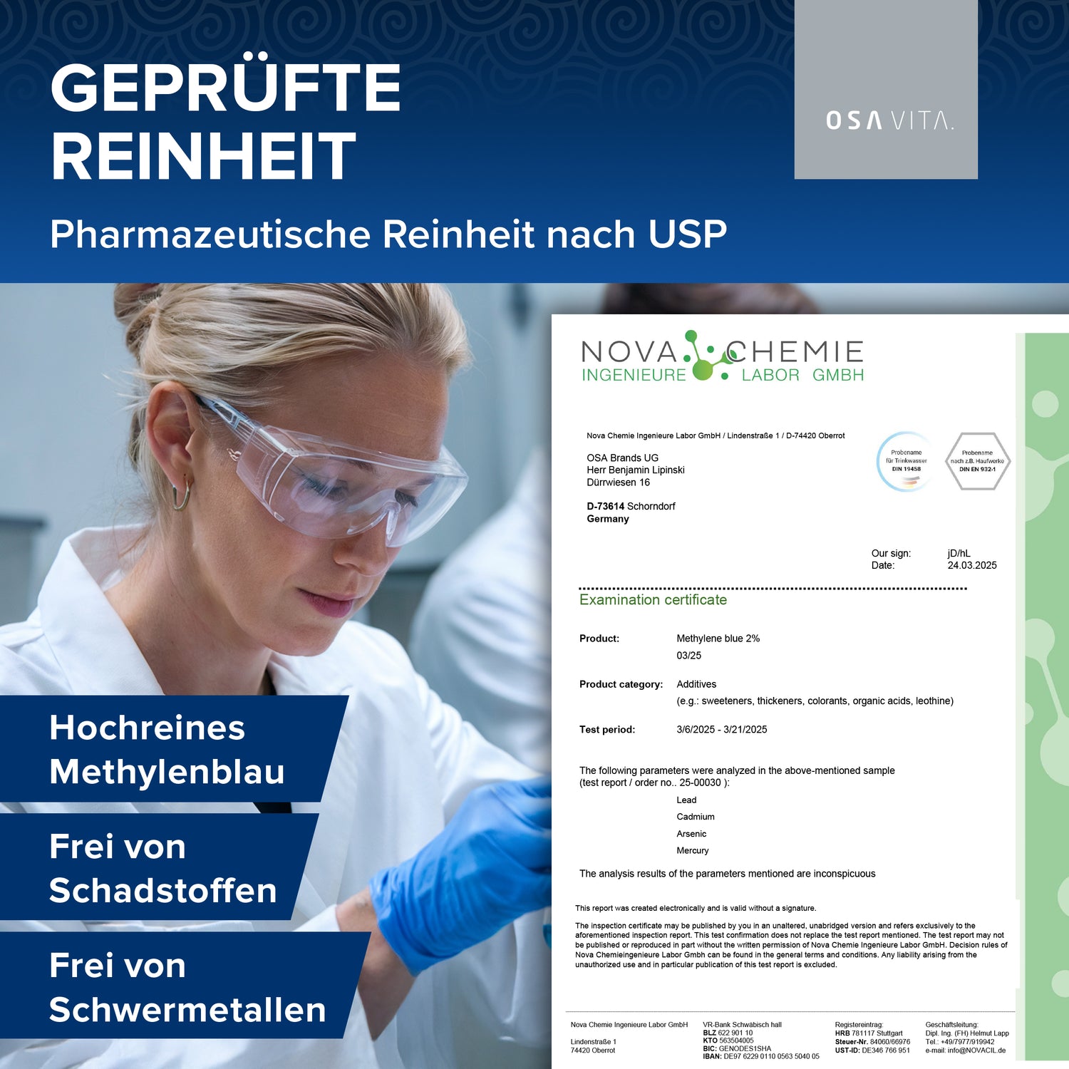 OSAVITA® Methylenblau Lösung 2% reinst USP (100 ml)