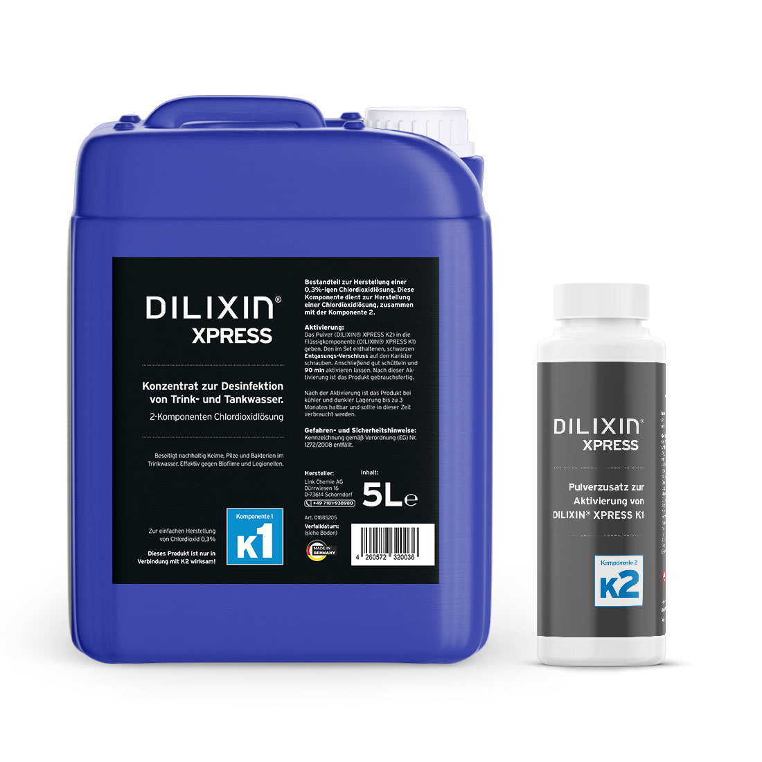 DILIXIN® XPRESS: 5L-Kanister Legionellenbekämpfung, Chlordioxid 0,3% – OSAVITA®