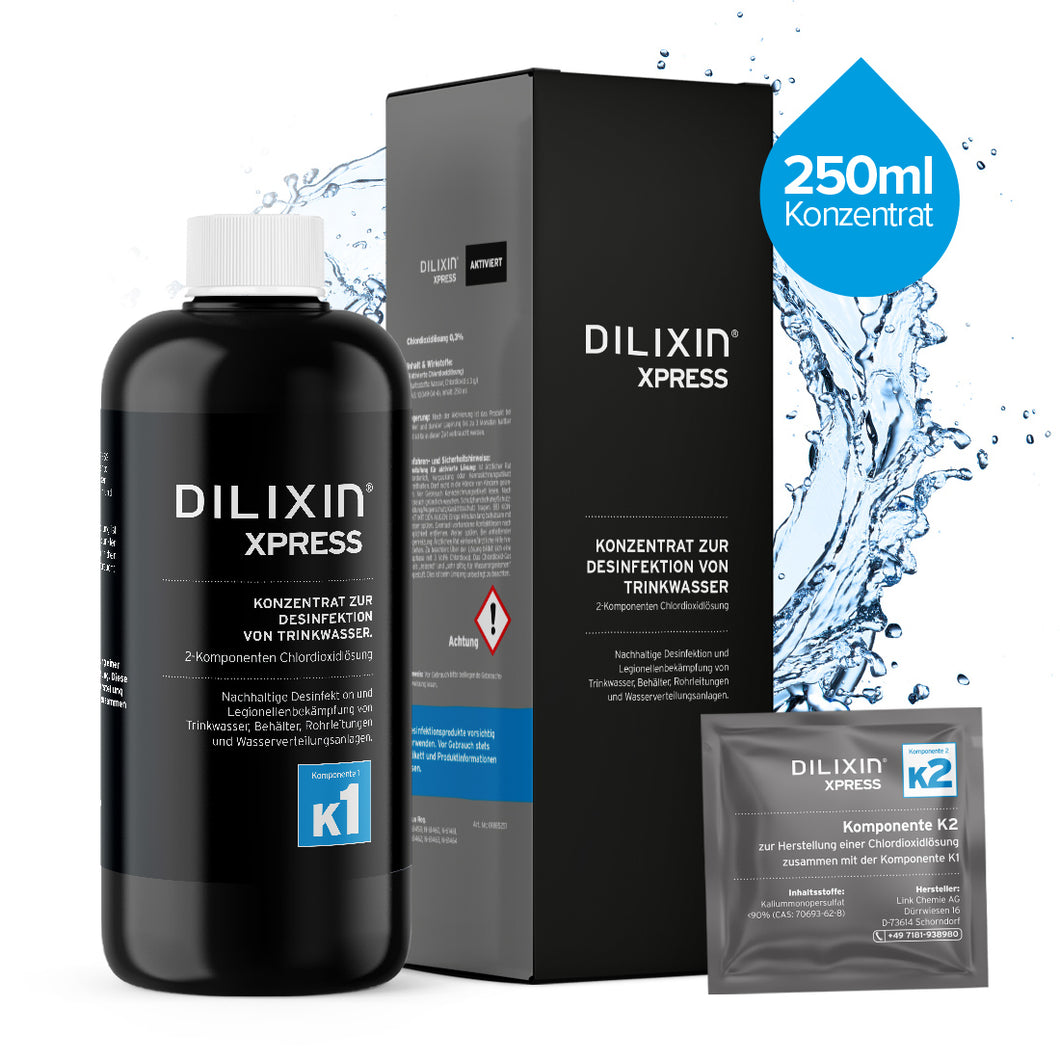 DILIXIN® XPRESS Desinfektion von Trinkwasser, Chlordioxid 0,3% (250 ml) -