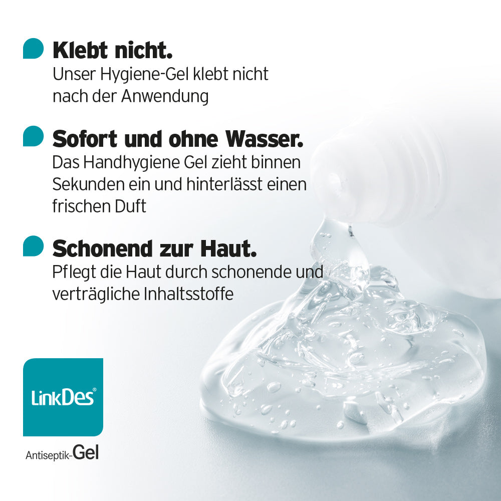 LinkDes Antiseptik Gel, Handhygiene ohne Wasser