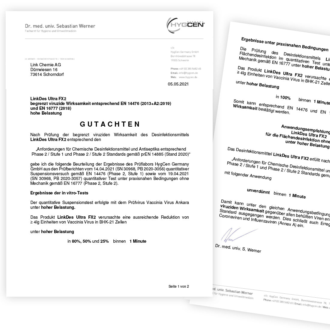 LinkDes® UltraFX2, Flächendesinfektion ohne Alkohol (3x 500 ml)