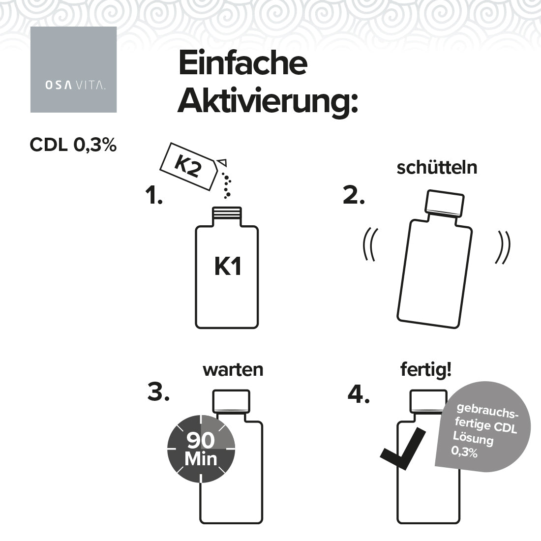 OSAVITA® CDL 0.3%, 2-component system for drinking water disinfection (250 ml)