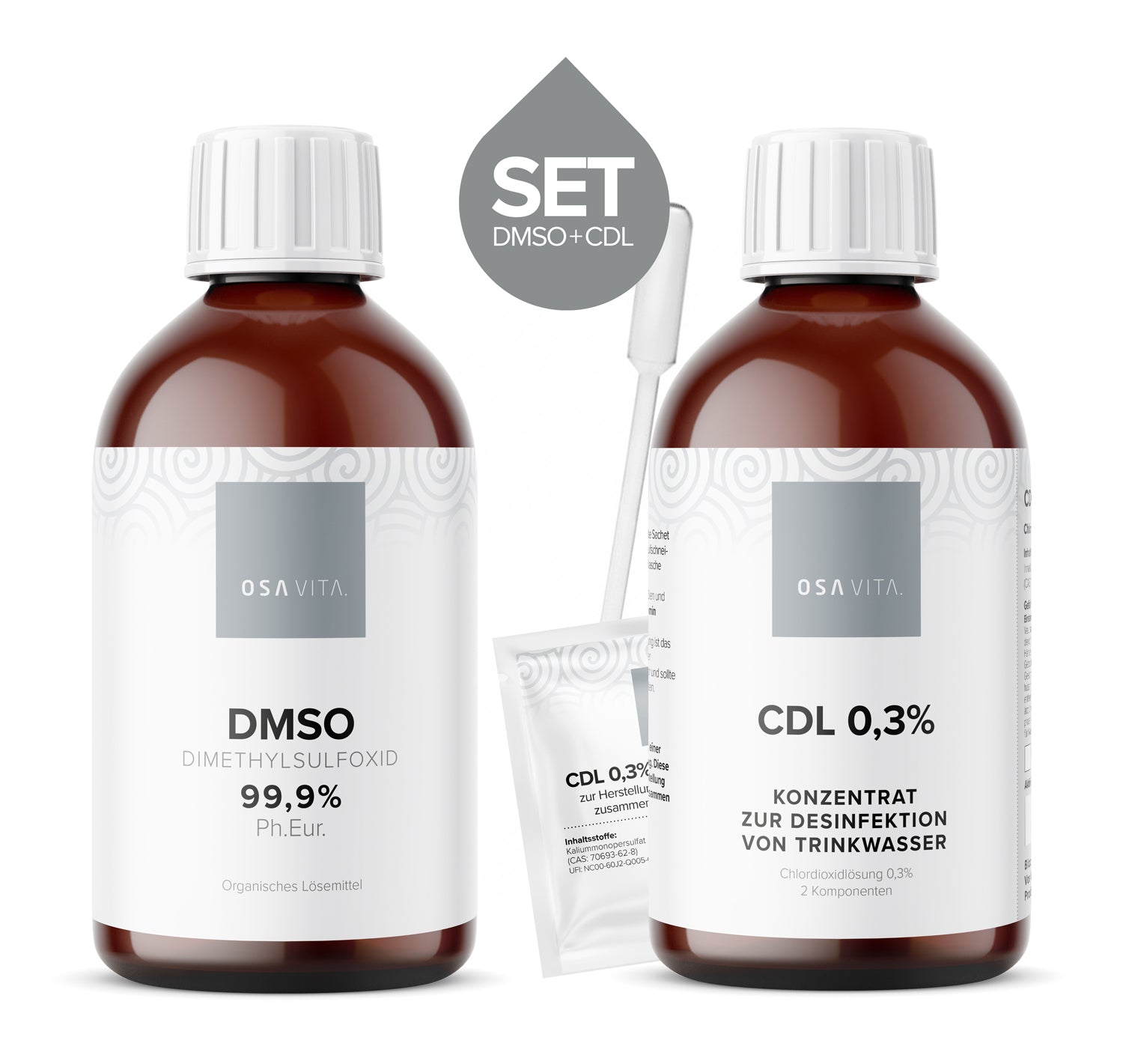 chlordioxid aufbewahrung OSAVITA® CDL 2K + DMSO Set (2x 250 ml)