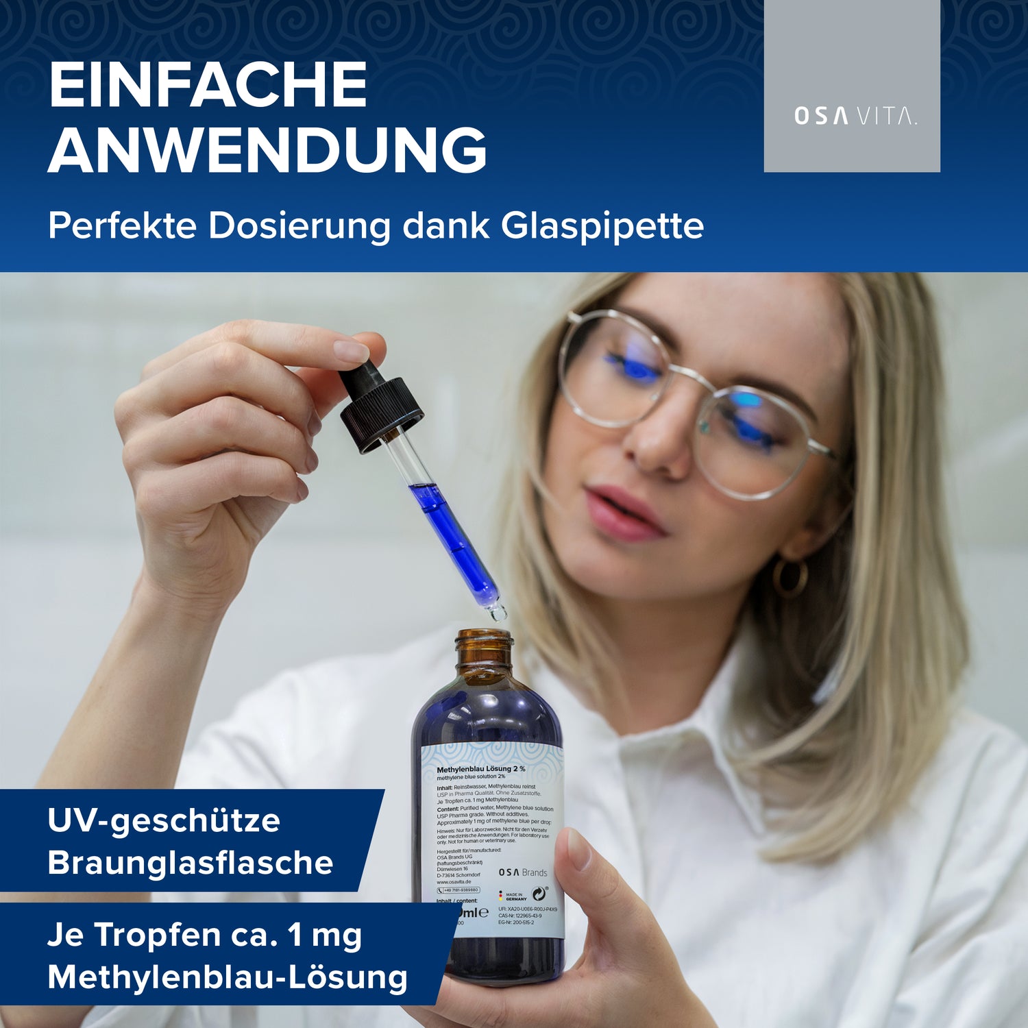 OSAVITA® Methylene Blue Solution 1% pure USP (100 ml) 