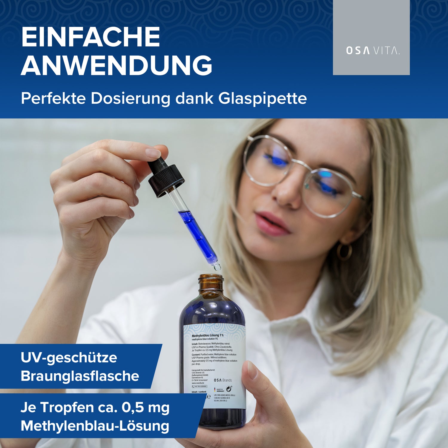 OSAVITA® Methylene Blue Solution 1% pure USP (100 ml) 