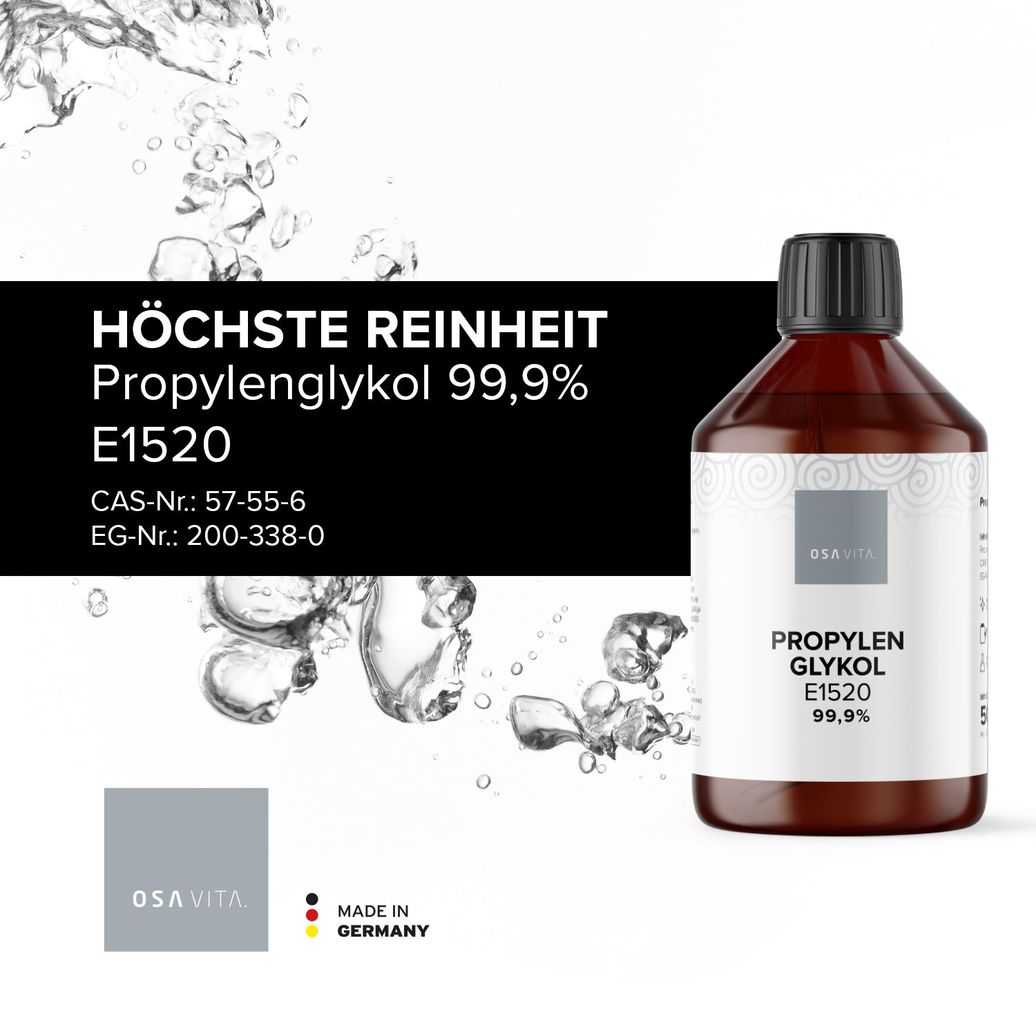 OSAVITA® Glycerin E422 Ph. Eur. &amp;amp; Propylene Glycol E1520, set (2x 500 ml) 