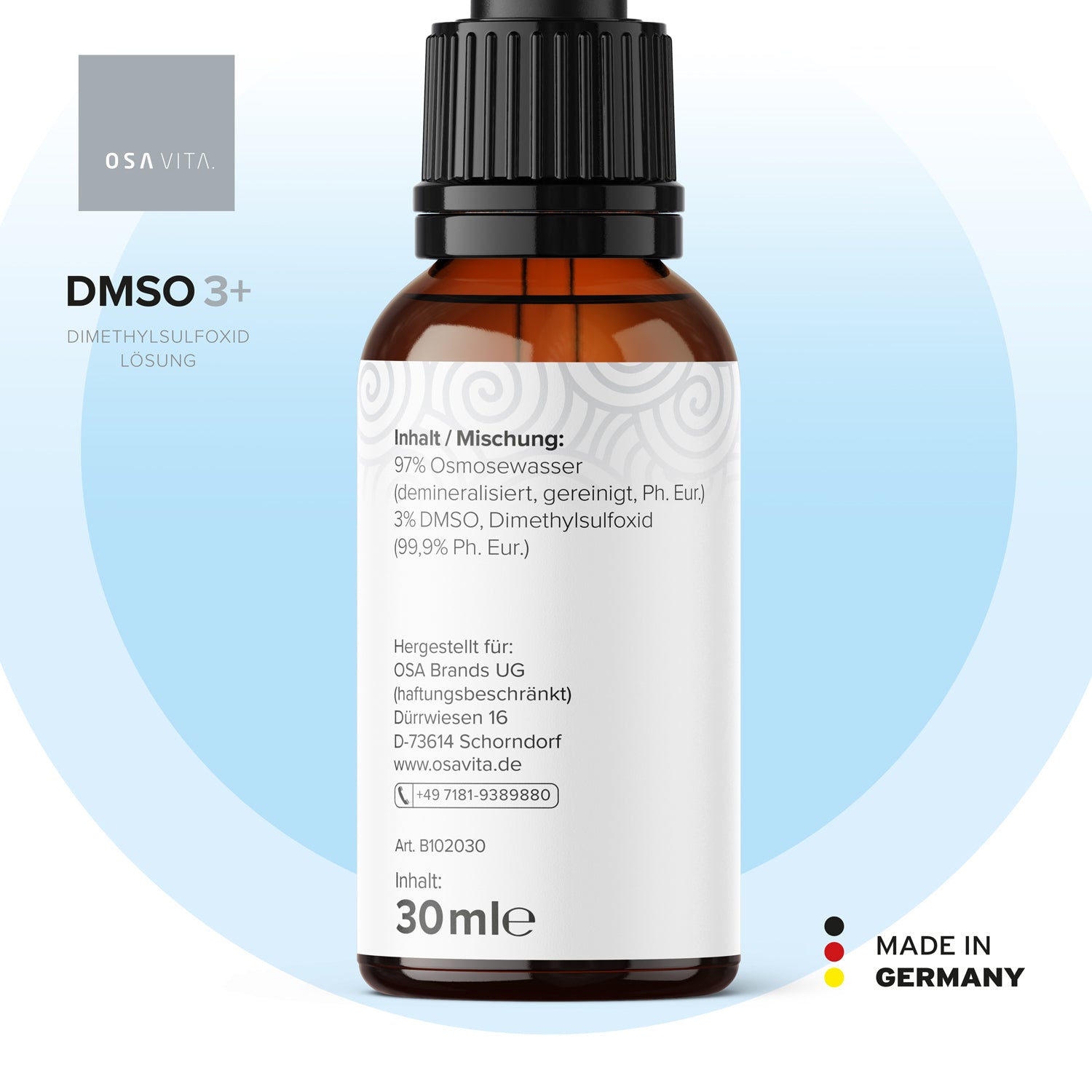 OSAVITA® DMSO 3+ DMSO solution 3%, 99.9% purity Ph. Eur. (30 ml) 