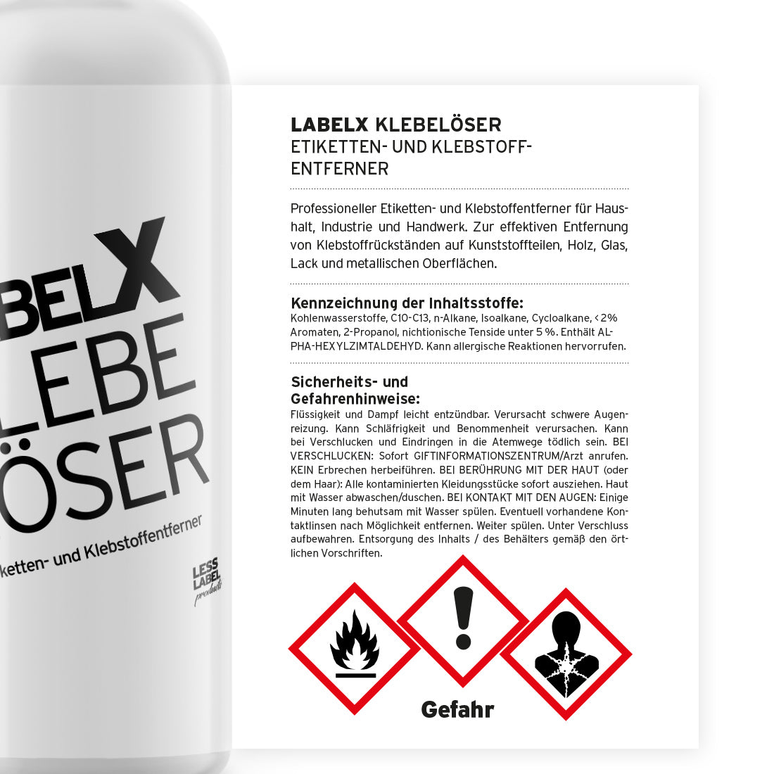 LabelX Klebelöser, Etiketten- und Klebstoffentferner (2x 500 ml