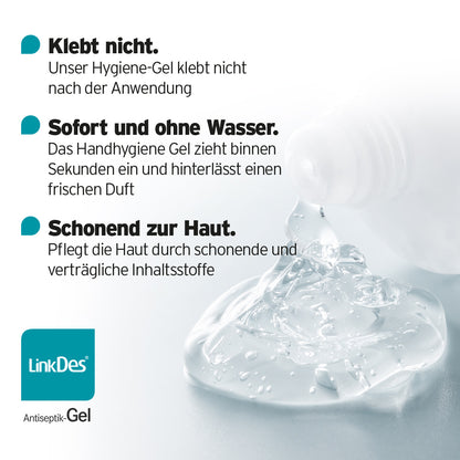 LinkDes Antiseptik Gel, Handhygiene ohne Wasser