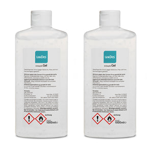 LinkDes® Antiseptik Gel, Desinfektionsgel in Eurospenderflasche (2x 1000 ml)