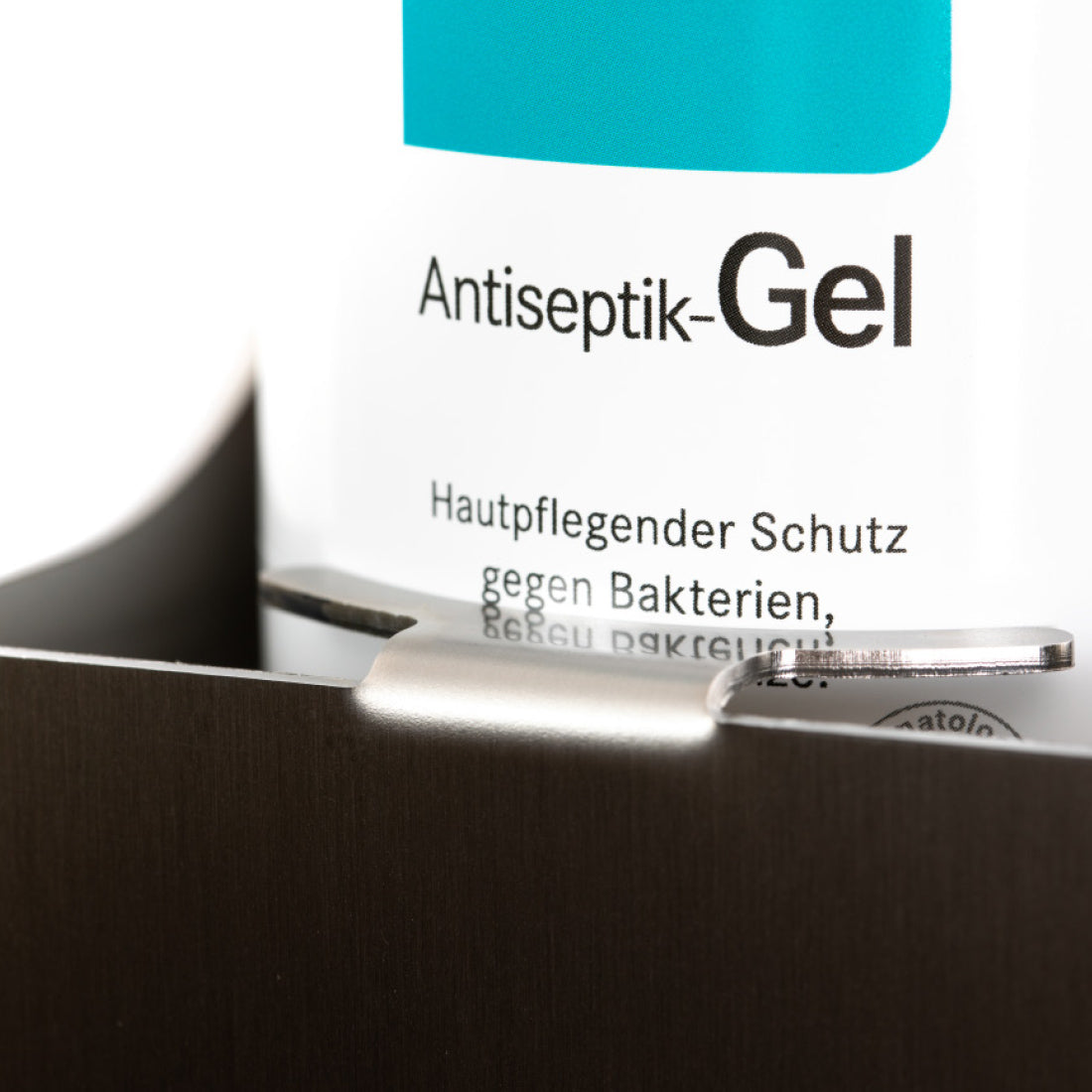 LinkDes® LockOne wall mount including 1x 500 ml LinkDes® antiseptic gel 