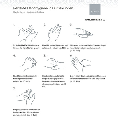 OSAVITA® Hand Hygiene Gel, disinfectant gel for hands according to EN 14476 (8x 500 ml) 